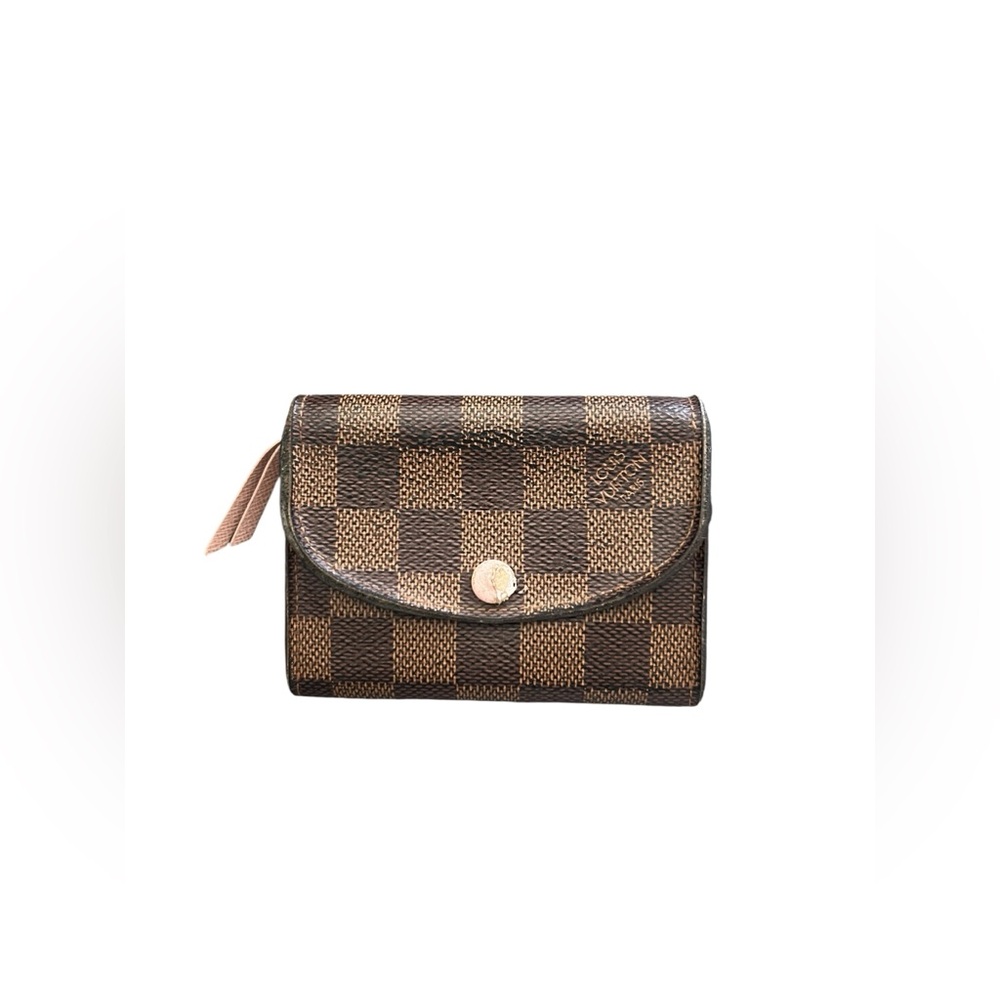 LOUIS VUITTON Damier Ebene Rosalie Coin Purse Rose Ballerine